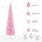 Edge Collections - 7' - Pink - Slim Pencil Artificial Christmas Tree for Easy Decorating - 1 Piece